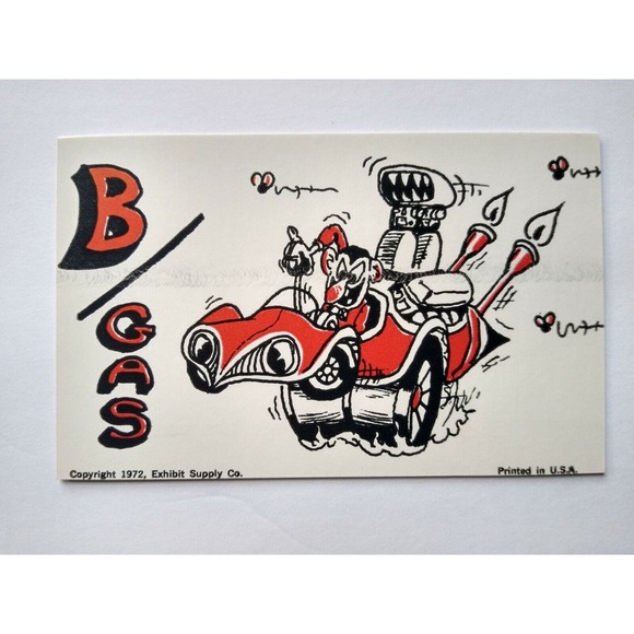 Hot Rod Postcard B Gas Sports Car Monster Custom Coop Auto Racer Coin-Op Card - Picture 2 of 3